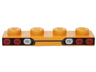 Plate 1 x 4 with Red Taillights and Silver Reverse Lights on Black Background Pattern