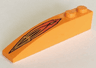 Slope, Curved 6 x 1 with 2 Studs with Flame Pattern