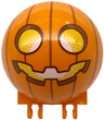 Windscreen 6 x 6 x 3 Canopy Dome Half Sphere with Dual 2 Fingers with Pumpkin Jack O' Lantern with Yellow Eyes and Mouth and Dark Orange Lines Pattern