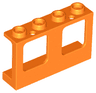 Window 1 x 4 x 2 Plane, Single Top Hole and Single Bottom Hole for Glass