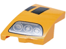 Wedge 3 x 2 Left No Studs with Black and Dark Silver Honeycomb Air Vent and Silver Headlight Pattern