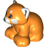 Duplo Red Panda / Fox with Black Eyes and White Ears, Muzzle, and Spots Pattern