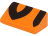 Slope 30 1 x 2 x 2/3 with Black Tiger Stripes Pattern