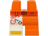 Hips and 1 Orange Medium Left Leg, 1 White Medium Right Leg with Red Belt, 'OOPS' and Heart, Black Smiley Faces, Bright Light Orange Shoe Tip Pattern (BAM)