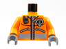 Torso Rescue Coast Guard Logo Jacket with Pockets and Radio Pattern / Orange Arms / Dark Gray Hands