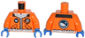 Torso Arctic Explorer Logo with Zipper and White Fur Trim Pattern / Orange Arms / Blue Hands