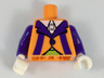 Torso Jacket with White Collar, Dark Purple Lapels and Stripes, Lime Cummerbund Pattern / Dark Purple Arms / White Hands