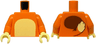Torso with Bright Light Yellow Stomach, Tail and Dark Orange Oval on Back Pattern / Orange Arms / Bright Light Yellow Hands