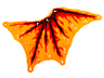 Cloth Wing Dragon Right, Black Bones, Red and Dark Red Flames Pattern