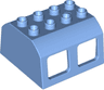 Duplo, Train Locomotive Cabin Roof 2 x 4 Studs, 4 Medium Windows