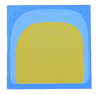 Tile 4 x 4 with Yellow on Bright Light Blue Curved Panel (Stomach) Pattern