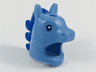 Minifigure, Headgear Head Cover, Costume Horse (Unicorn) with Hole in Top with Black Eyes and Blue Mane Pattern