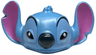 Minifigure, Head, Modified Alien Stitch with Dark Pink Ears, Black Eyebrows and Narrow Eyes, Dark Blue Nose and Bright Light Blue Lower Jaw and Around Eyes Pattern