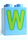 Duplo, Brick 2 x 2 x 2 with Letter W Pattern