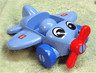 Primo Vehicle Airplane with Red Propeller and Blue Wheels with Eyes and LEGO Logo on Wings Pattern
