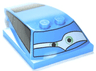Wedge 6 x 4 x 1 1/3 with 4 x 4 Base with Green Eyes and Windows Pattern (Cars Finn McMissile)