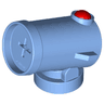 Duplo Cannon Shooting with Axle Hole, Red Firing Button and Matching Color Base
