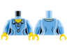 Torso Female Shirt with Two Buttons and Shell Pendant Pattern / Medium Blue Arms / Yellow Hands