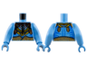Torso Na'vi with Blue Markings, Ornate Bright Light Orange Mantle, Reddish Brown Feathers, and Medium Nougat Belt Pattern / Medium Blue Arms Long / Medium Blue Hands