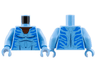 Torso Na'vi with Blue Markings, Reddish Brown Choker Necklace, and Silver Spots Pattern / Medium Blue Arms / Medium Blue Hands