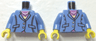 Torso Suit Jacket, Two Buttons, Pink Top, Necklace Pattern / Medium Blue Arms / Yellow Hands