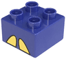 Duplo, Brick 2 x 2 with 2 Yellow Angled Half Ovals Pattern