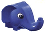 Duplo Figure Head Animal 2 x 2 Base Elephant with Black and White Eyes Pattern