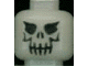 Minifigure, Head Skull Evil with Eyebrows, Black Print Pattern
