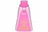 Mini Doll Hips and Skirt Full Length with Dark Pink Middle and Gold Hearts Pattern - Thick Hinge