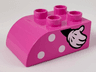 Duplo, Brick 2 x 3 Slope Curved with White Polka Dots and Right Hand with Glove Pattern