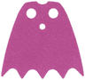 Minifigure Cape Cloth with Top Holes and Scalloped 5 Points Bottom (Batman), Long, Circle Neck Cut - Shiny Satin Fabric