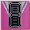 Tile 2 x 2 with Dark Silver SW R2-D2 Astromech Droid Vents on Silver Rectangle, White Stripes Pattern