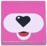 Tile 2 x 2 with White Oval Muzzle, Black Heart Shaped Nose and Red Tongue Pattern (BrickHeadz Cuddle Team Leader Face)