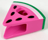 Minifigure, Headgear Head Cover, Costume Wedge Slice with Watermelon with Green and White Rind, Black Seeds Pattern