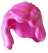 Minifigure, Hair Female Mid-Length with Part over Right Shoulder with Bright Pink Highlight and Silver Star Pattern