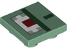 Tile, Modified 2 x 2 Inverted with Pixelated Dark Green, Dark Red, White and Light Bluish Gray Pattern (Minecraft Guardian)