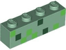 Brick 1 x 4 with Bright Green and Dark Green Squares Pattern (BrickHeadz Alex Abdomen)
