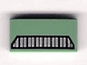 Tile 1 x 2 with Black and Silver Grille Pattern