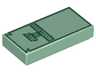 Tile 1 x 2 with Dark Green 'JULY IV MDCCLXXVI' Pattern