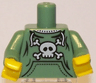 Torso Pockets and Skull and Crossbones Pattern / Sand Green Arms / Yellow Hands