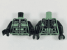 Torso Female Armor with Straps and Metallic Silver Zipper Pattern / Black Arms / Black Hands