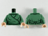 Torso Female Wrap-Around Tunic with Black Hems and Dark Green Contours Pattern / Sand Green Arms / Light Nougat Hands