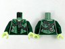 Torso Female Bodice Green Collar and Laces, Silver Chains and Pendant with Lime Eye, Keys and Skull Padlock on Back Pattern / Dark Green Arms / Yellowish Green Hands
