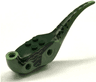 Dinosaur Body Raptor with Dark Green Top with Tan and Dark Blue Stripes Pattern