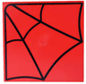 Tile 6 x 6 with Bottom Tubes, Textured Surface with Black Spider Web Pattern