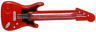 Minifigure, Utensil Musical Instrument, Guitar Electric with Silver Strings, Bridge, and Output Jack and Black Bat Pattern