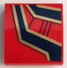 Slope, Curved 2 x 2 x 2/3 with Dark Blue and Gold Lines and Ornaments and Dark Red Spider Web Pattern Model Left Side