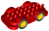 Duplo Car Base 4 x 8 with Yellow Wheels with Black Tires