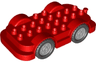 Duplo Car Base 4 x 8 with Light Bluish Gray Wheels with Black Tires