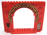 Panel 4 x 16 x 10 with Ninjago Asian Arch and Dragon Head Door Knocker Pattern